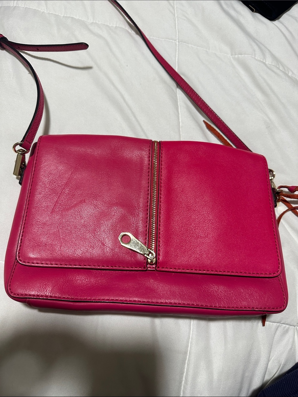 Rebecca Minkoff Vibrant Hot Pink Leather Crossbody Bag